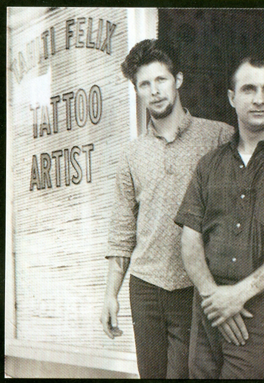 when he worked at the Tahiti Felix tattoo parlour, San Diego, 1963.